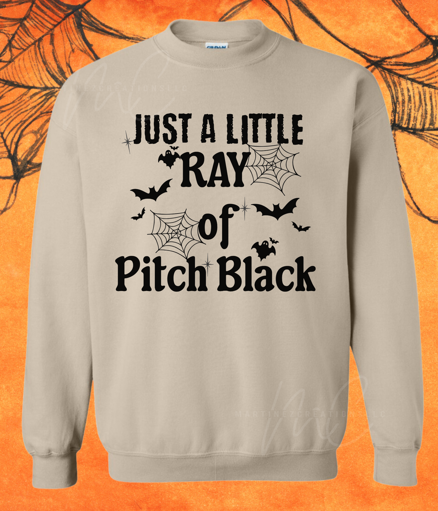 Just A Little Ray of Pitch Black Crewneck Sweater - Martinez Creations