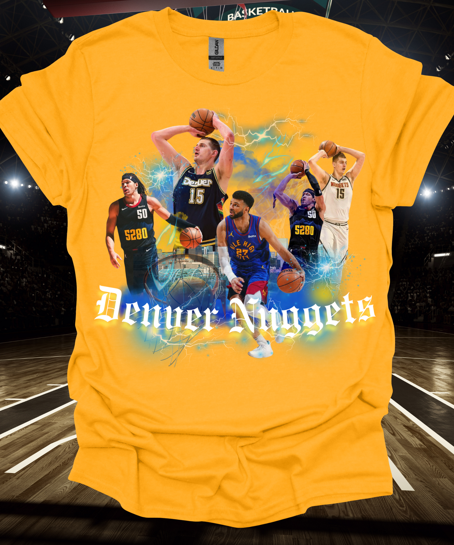 Nuggets Basketball Graphic T-shirt - Martinez Creations