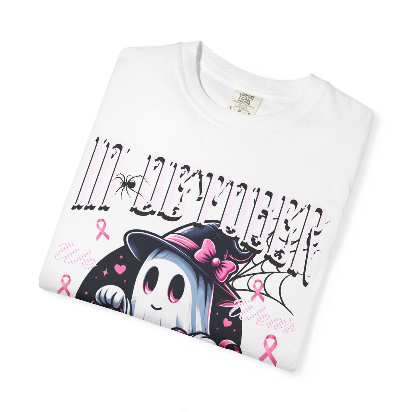 Halloween In October-Inspired Unisex T-shirt with Ghost Design, Spooky Graphic Tee, October Celebration Wear, Pink Ribbon Awareness Apparel, [...]