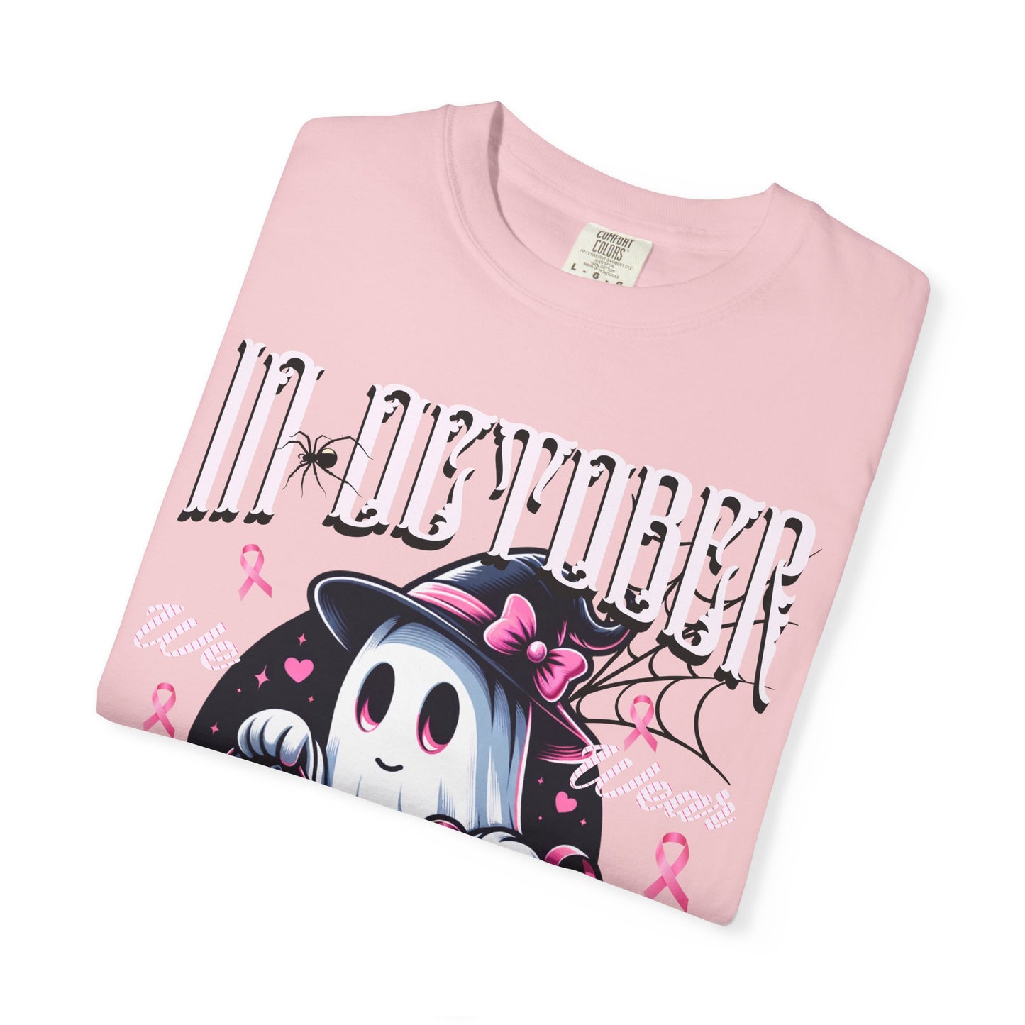 Halloween In October-Inspired Unisex T-shirt with Ghost Design, Spooky Graphic Tee, October Celebration Wear, Pink Ribbon Awareness Apparel, [...]