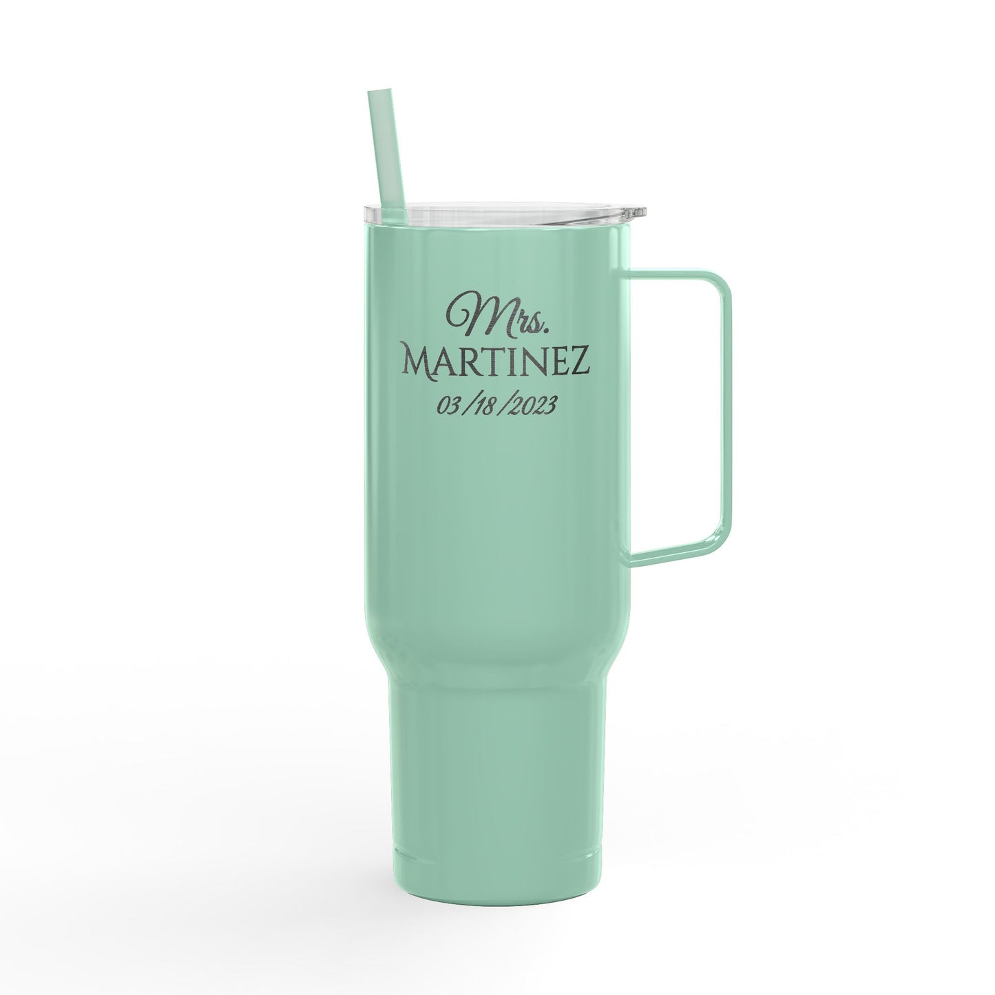 Matching Double Sided Engraved Personalized Insulated Tumbler, 40oz Travel Mug, Customizable Drinkware for Hot/Cold Beverages, Perfect Gift for Any Occasion