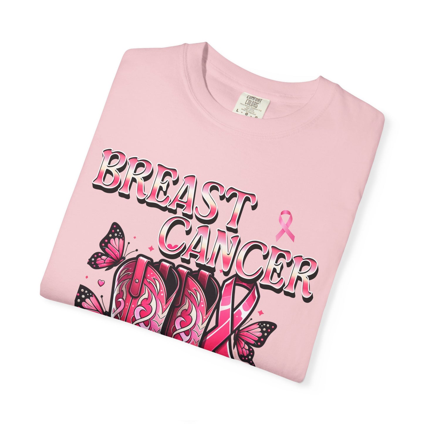 Breast Cancer Awareness T-shirt, Cowboy Boots Design, Supportive Tee, Gift for Her, Pink Ribbon Shirt, Charity Apparel