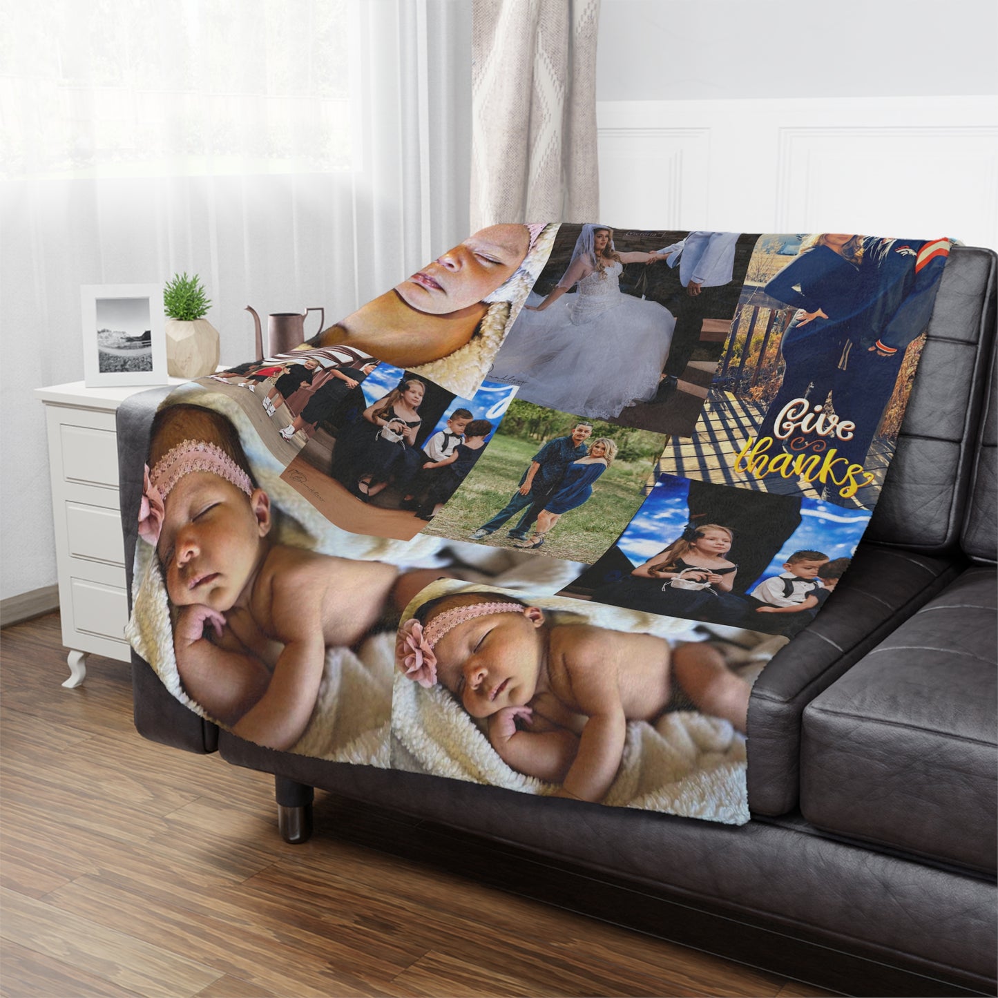 9 Image Customizable Cozy Minky Blanket with Personalized Memories, Unique Home Decor, Gift for Couples, Warm Throw, Family Keepsake