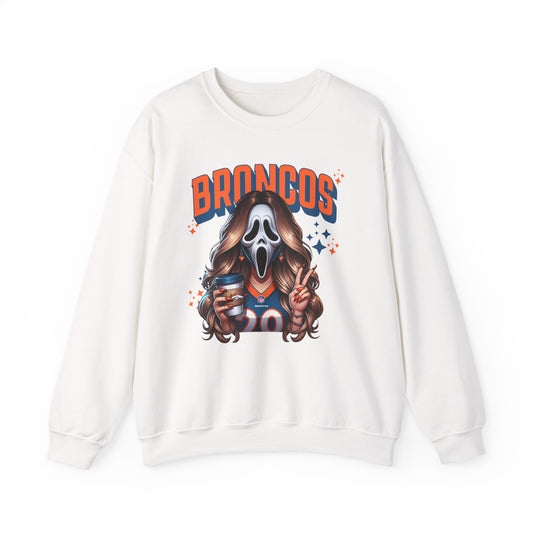 Spooky B Crewneck Sweatshirt | Halloween Apparel, Unisex Casual Wear, Ghost Design, Sports Fashion, Cozy Gift