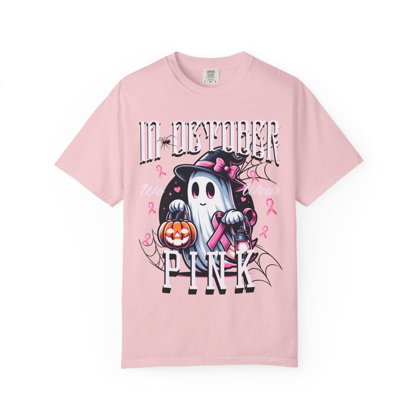 Halloween In October-Inspired Unisex T-shirt with Ghost Design, Spooky Graphic Tee, October Celebration Wear, Pink Ribbon Awareness Apparel, [...]