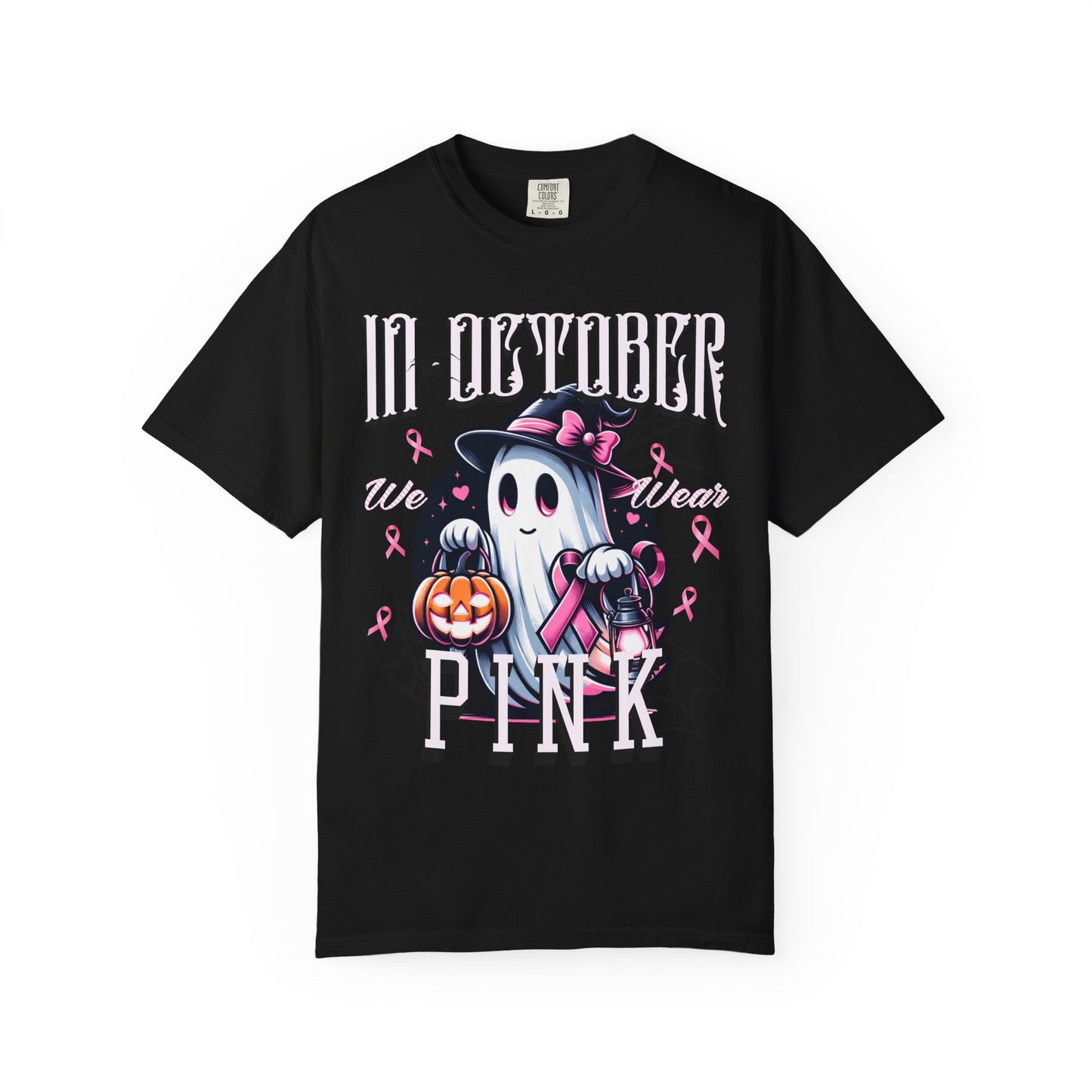 Halloween In October-Inspired Unisex T-shirt with Ghost Design, Spooky Graphic Tee, October Celebration Wear, Pink Ribbon Awareness Apparel, [...]