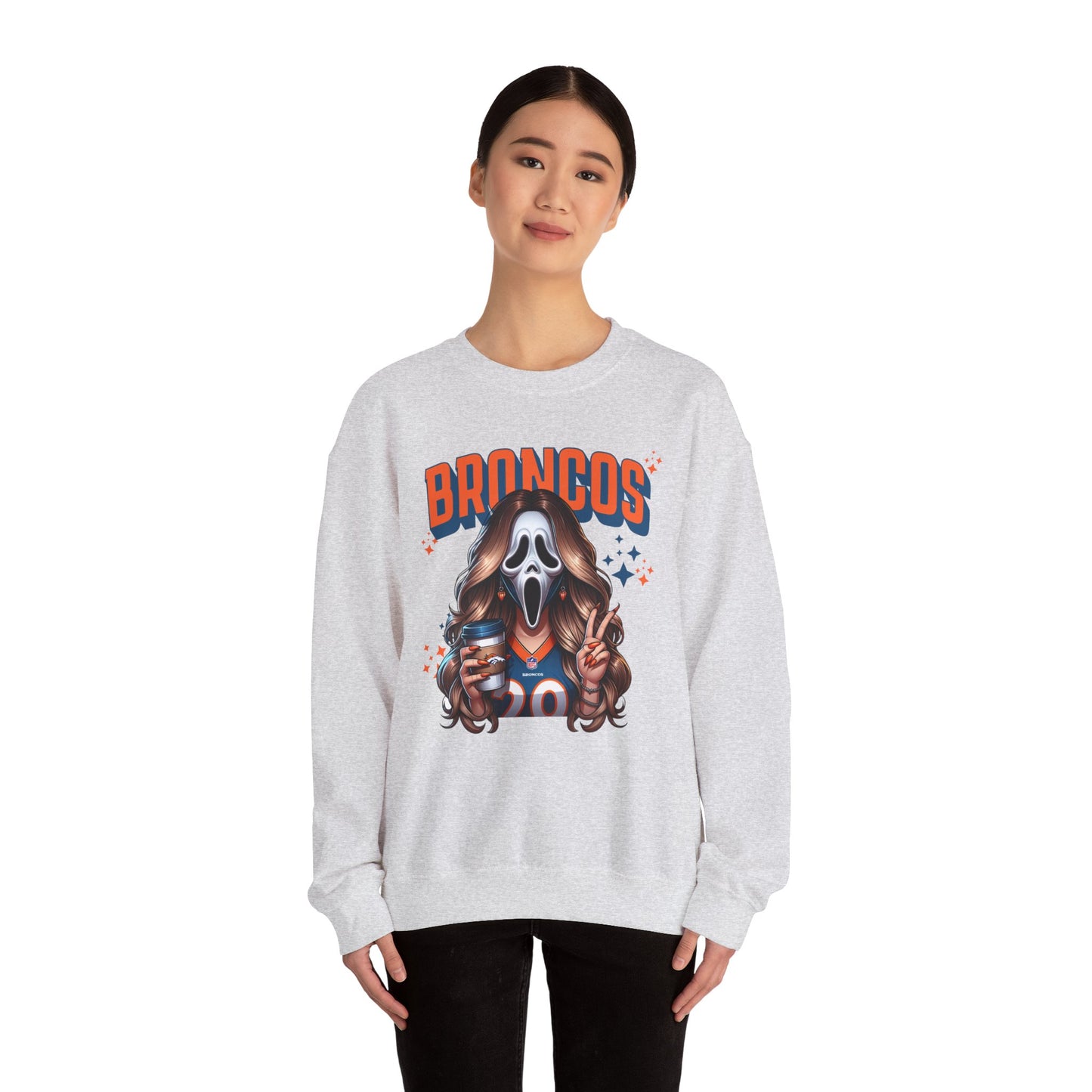 Spooky B Crewneck Sweatshirt | Halloween Apparel, Unisex Casual Wear, Ghost Design, Sports Fashion, Cozy Gift