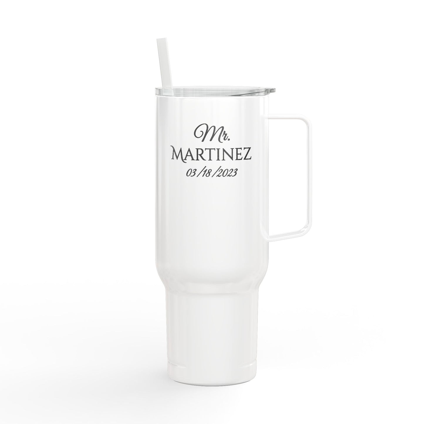 Customizable Double Sided Engraved Insulated Tumbler, 40oz Travel Mug, Customizable Drinkware for Hot/Cold Beverages, Perfect Gift for Any Occasion