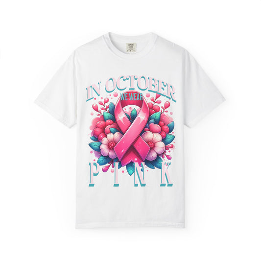 Pink Ribbon Awareness T-Shirt - Unisex Garment-Dyed Tee for Breast Cancer Awareness, Support Month, Gifts for Her, October Events, [...]