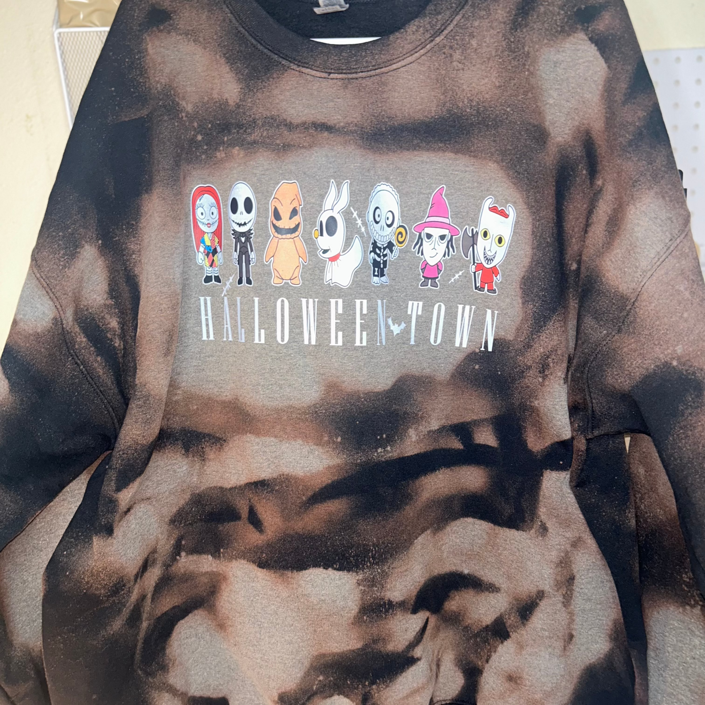 Halloweentown Bleached/Distressed Sweater - Martinez Creations