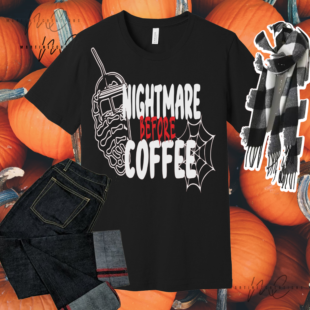 Nightmare Before Coffee Black Shirt - Martinez Creations