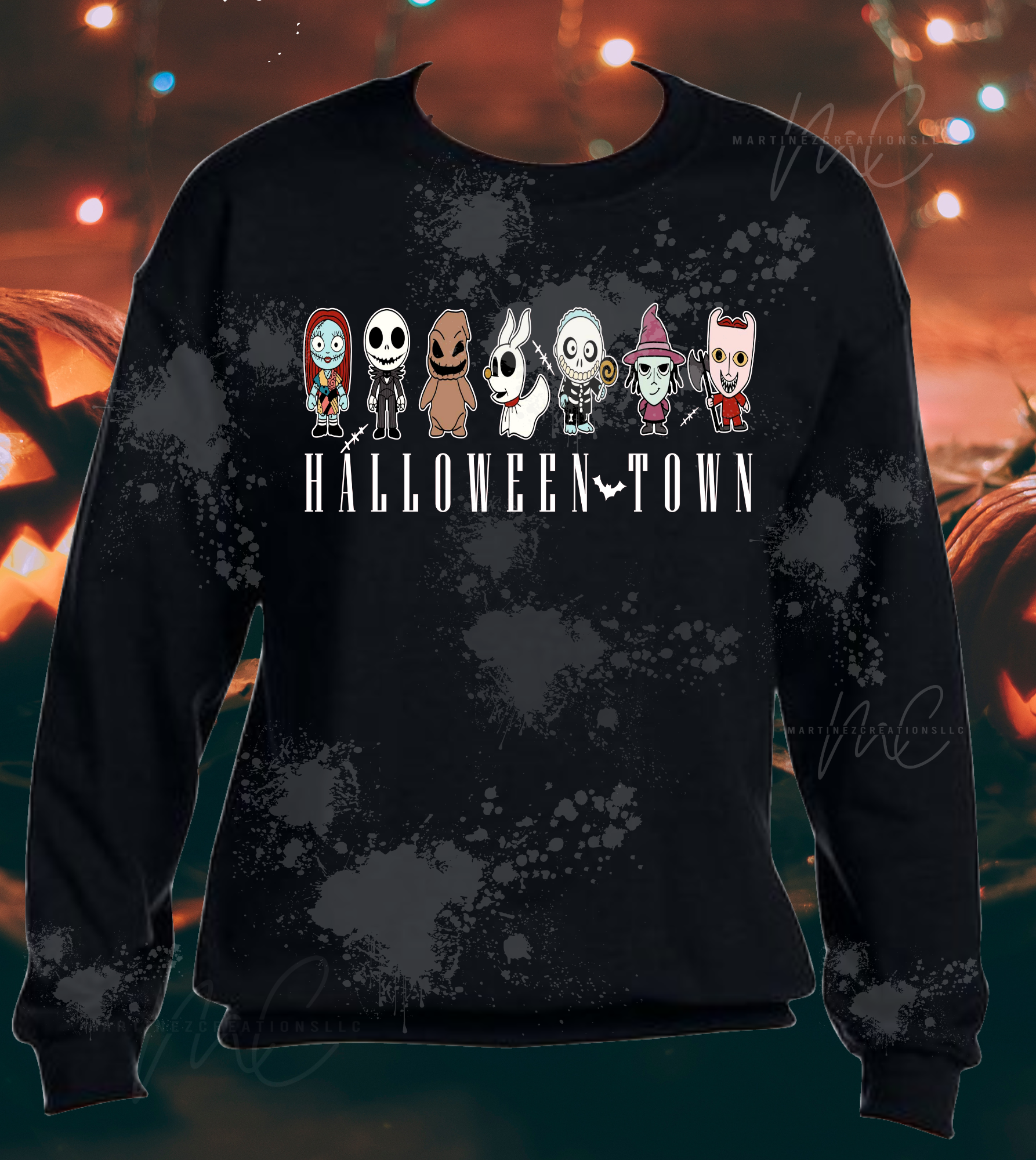 Halloweentown Bleached/Distressed Sweater - Martinez Creations