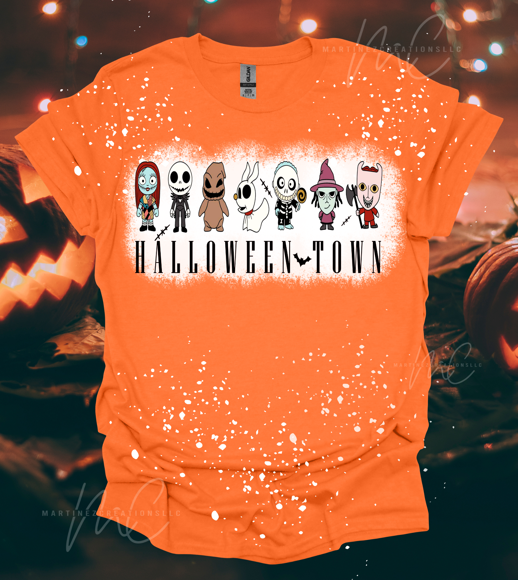 Halloweentown bleach/distressed Tshirt - Martinez Creations