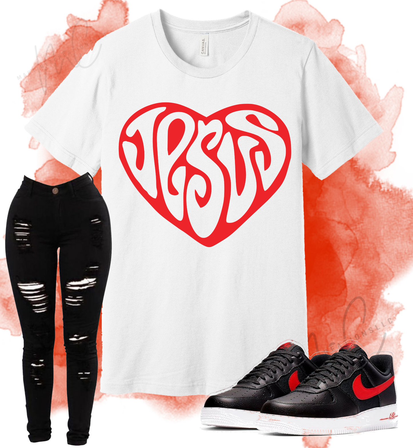 Jesus Heart Tshirt - Martinez Creations