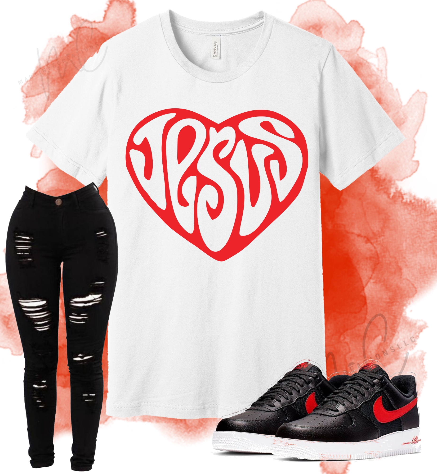 Jesus Heart Tshirt - Martinez Creations