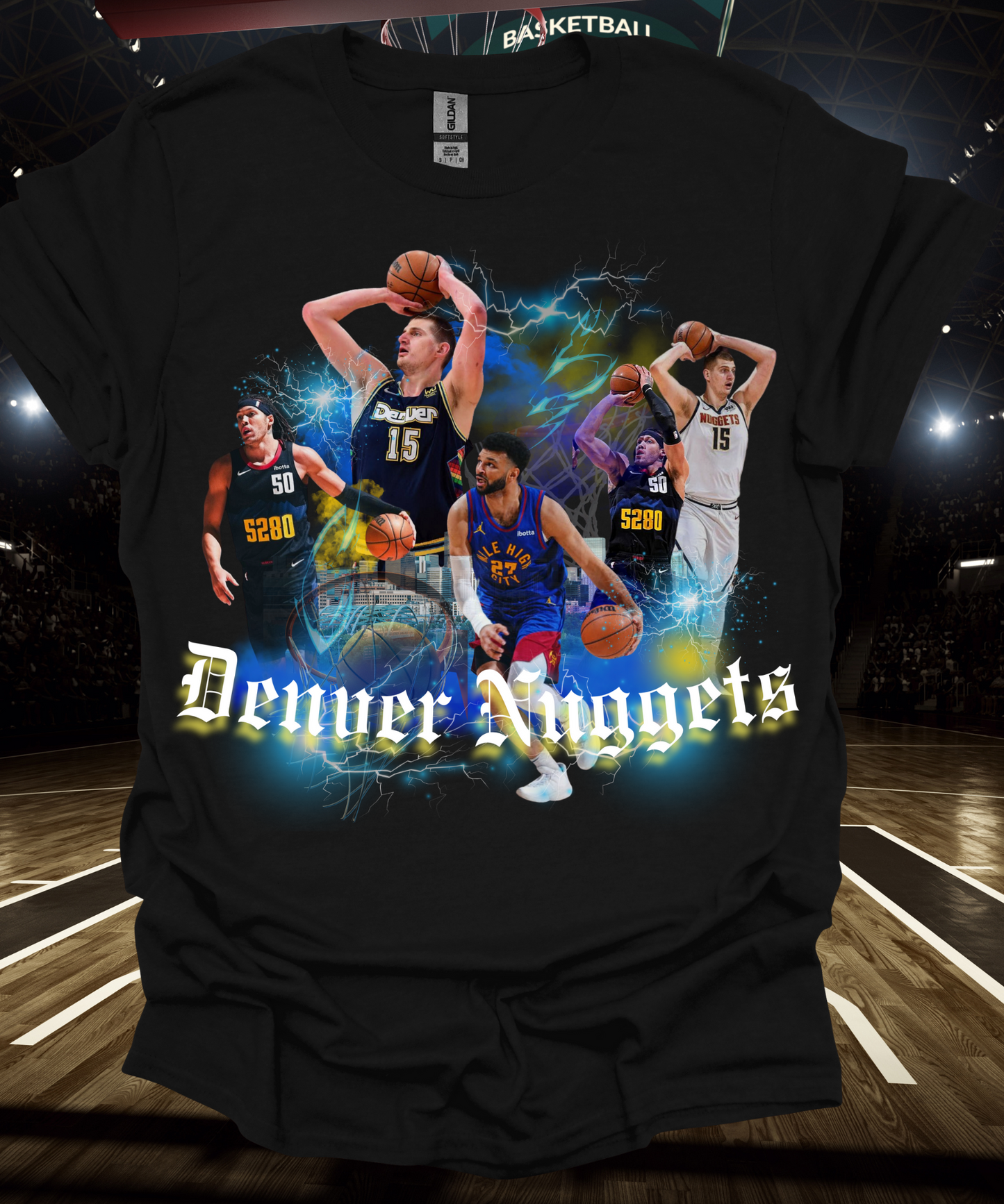 Nuggets Basketball Graphic T-shirt - Martinez Creations
